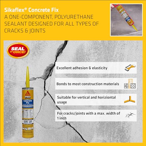 Sikaflex Concrete Fix, Limestone, Elastic sealant sealing cracks and joints, paintable polyurethane , 10.1 fl. Oz