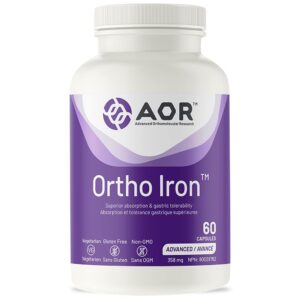 aor, ortho iron, supports iron absorption & gastric tolerability, healthy red blood cell formation, dietary supplement, vegetarian, 60 servings (60 capsules).