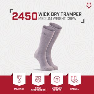 FoxRiver Womens Wick Dry Tramper Medium-weight Outdoor Crew Hiking-socks, Grey, Medium US