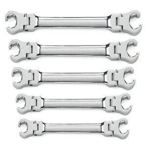 gearwrench 5 pc. flex head flare nut wrench set, sae - 81910