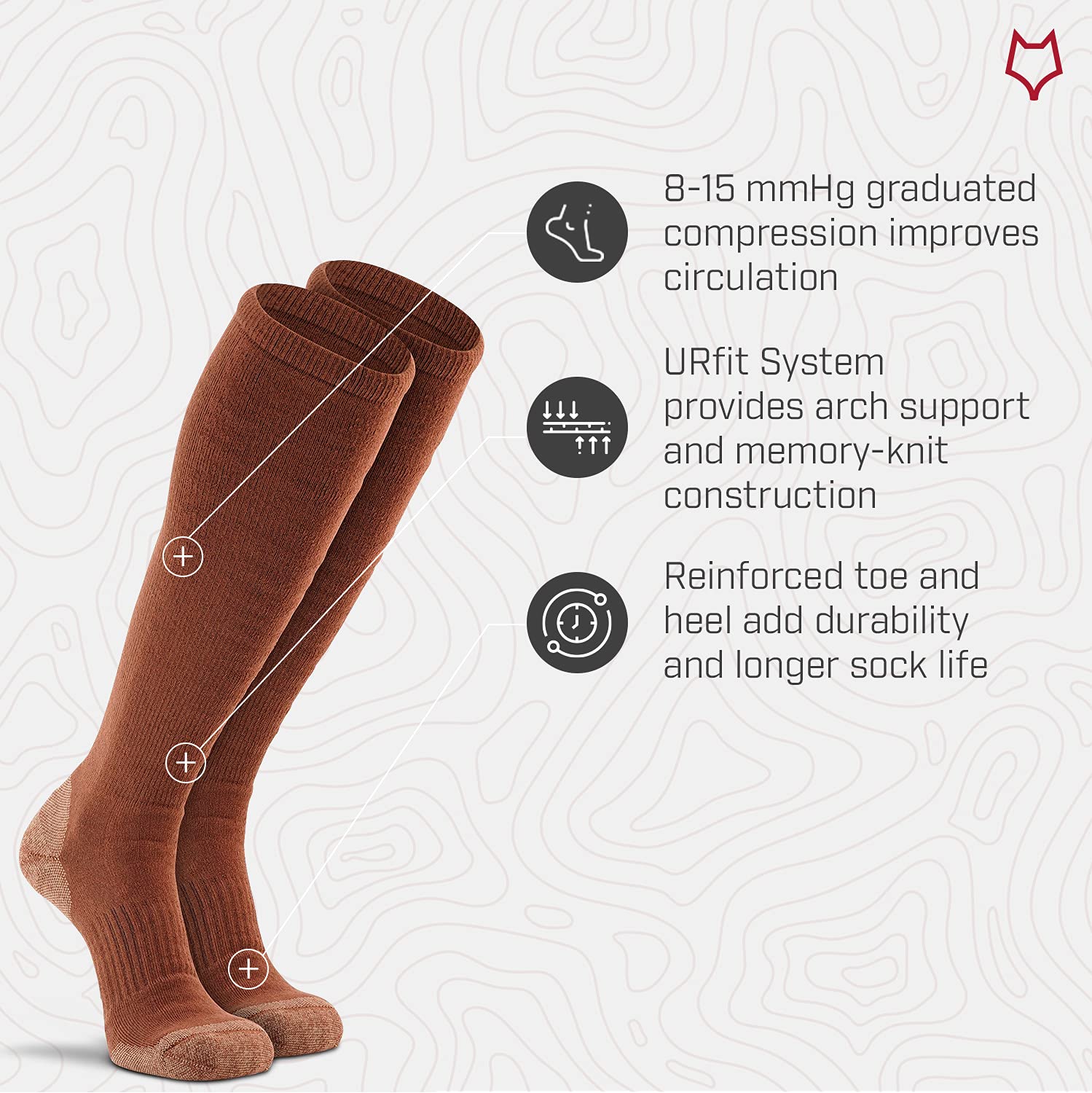 Fox River Military Wick Dry Maximum Mid Calf Boot Sock (XLarge/Coyote Brown)