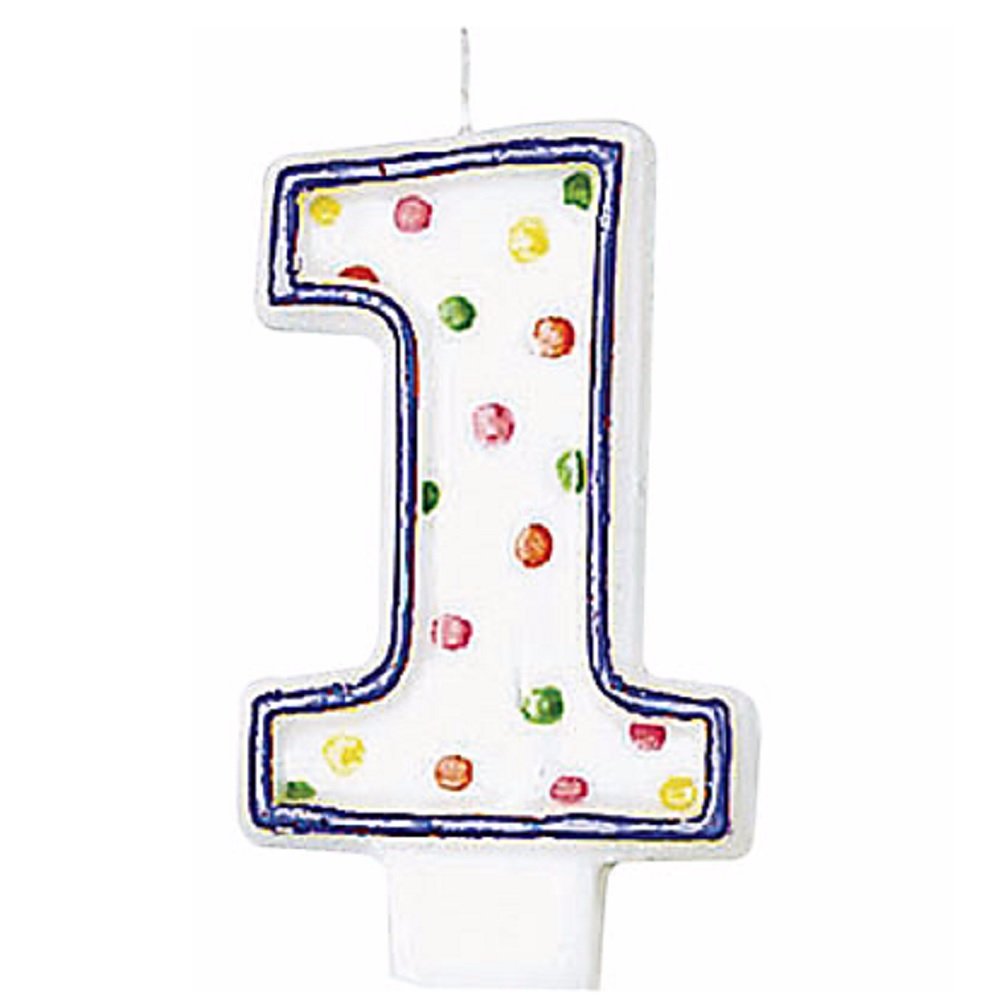 Polka Dots #1 Flat Molded Multicolor Wax Candle - 3" (1 Pc) - Ideal for Birthday & Celebration Cake Décor