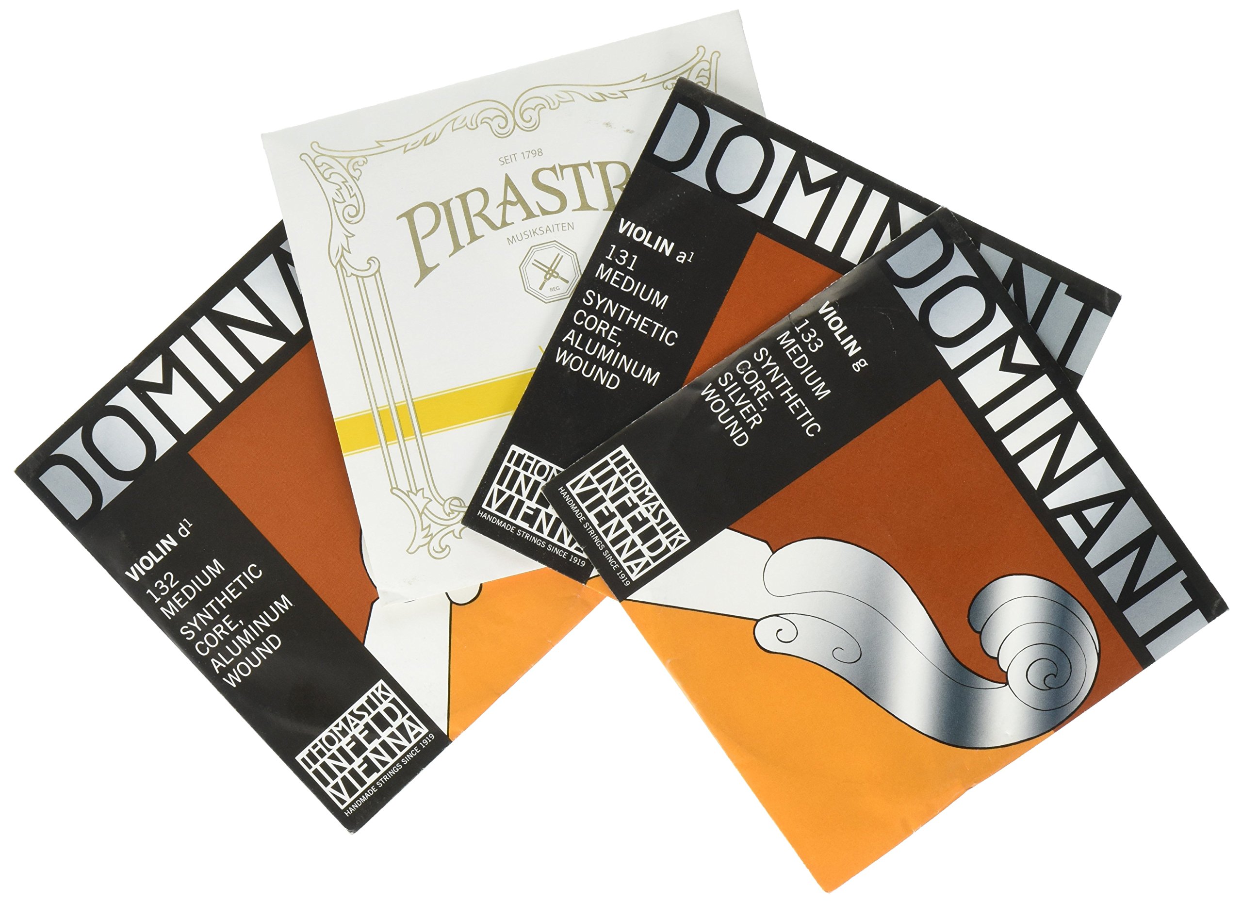 JSI Special 4/4 Violin String Set: Gold Label Ball-End E & Dominant A, D, and G Strings - Medium Gauge