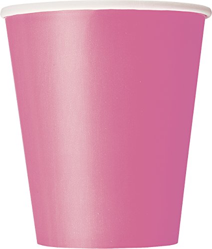 Hot Pink Solid Paper Cups Set - 9 oz (Pack of 8) - Elegant & Eco-Friendly Party Drinkware - Perfect for Birthdays, Showers, & Special Celebrations