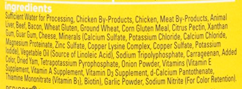 Pedigree Ground Dinner Wet Dog Food Variety Pack, Chicken, Beef and Liver, Beef, Bacon and Cheese, 13.2 Ounce (Pack of 12)