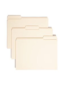 smead file folder, reinforced 1/3-cut tab, 1-1/2" expansion, letter size, manila, 50 per box (10405)