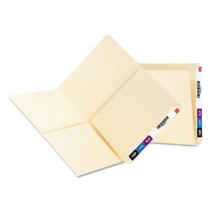 smead end tab folder, letter, straight, 2 pockets, manila, 25 per box (24117)