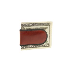 bosca old collection-magnetic money clip, cognac leather