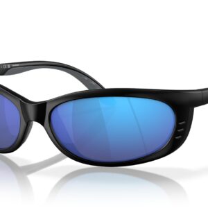 Costa Del Mar Man Sunglasses Matte Black Frame - Blue Mirror Lenses - 61MM