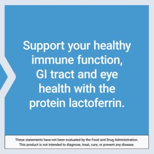 Life Extension Lactoferrin Caps, healthy immune response, GI support, vision health, gluten-free, non-GMO, 1-daily, vegetarian, 60 capsules