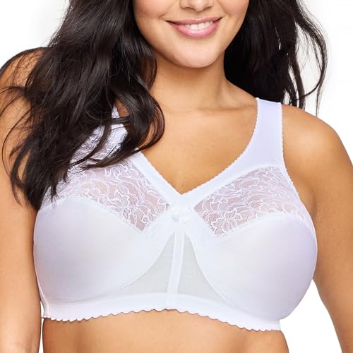 Full Figure Plus Size MagicLift Original Support Bra Wirefree #1000 White