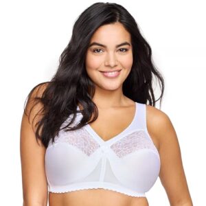 Full Figure Plus Size MagicLift Original Support Bra Wirefree #1000 White