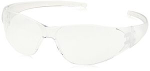 mcr ck110 crews checkmate safety glasses clear frame clear lens, 1 pair