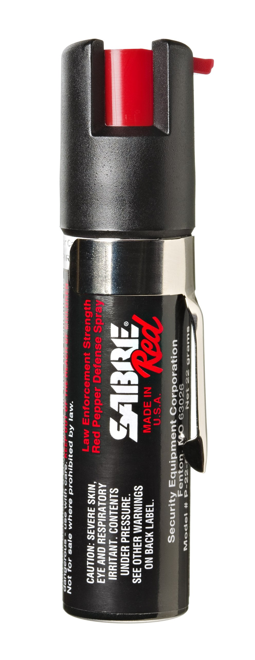 SABRE Red Pepper Spray - Police Strength - Compact Size with Clip (Max Protection - 35 shots, up to 5x's more)