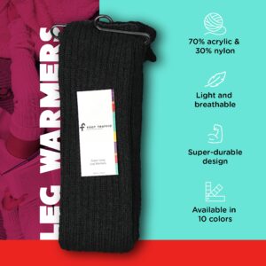 Foot Traffic, Cable Knit Legwarmers (Super Long, Black)