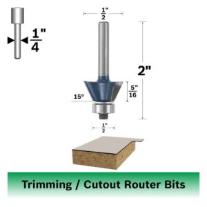 Bosch 85440M 15 degree x 7/16 In. Carbide Tipped 2-Flute Bevel Trim Bit