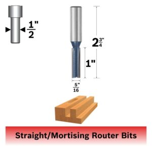 BOSCH 85253M 5/16 In. x 1 In. Carbide Tipped 2-Flute Straight Bit