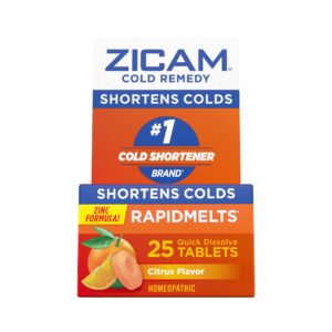 zicam cold remedy zinc rapidmelts, citrus flavor, 25 count (pack of 1)