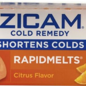 Zicam Cold Remedy Zinc Rapidmelts, Citrus Flavor, 25 Count (Pack of 1)