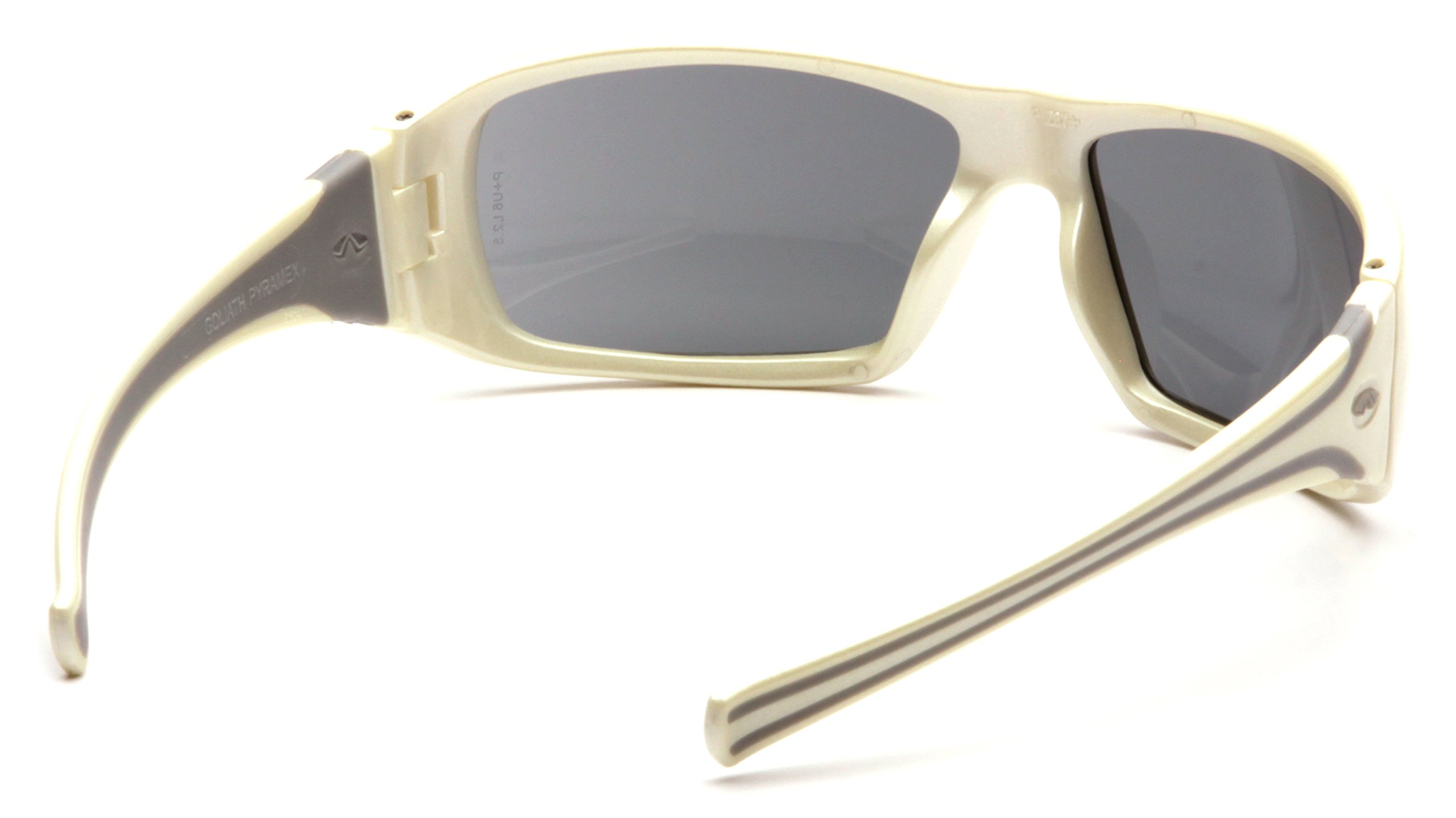 Pyramex Goliath Safety Eyewear, White Frame, Gray Lens