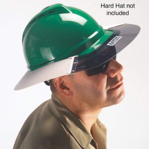 MSA 697410 V-Gard Sun Shield - Standard V-Gard Hat/Full Brim Attachment, Polyurethane Brim Extender, Smoke-Tinted Lexan, Added Sun & Heat Protection, Reusable & Replaceable Hard Hat Accessory