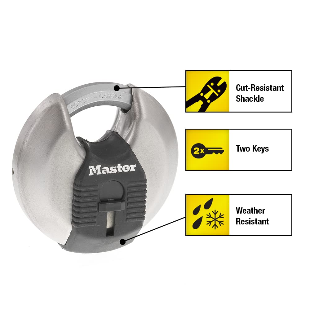 Master Lock M40XKADCCSEN M40XKAD Discus Lock, Keyed Alike, Silver