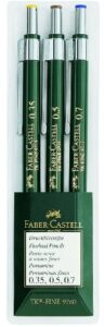 faber-castell tk-fine-9713 mechanical pencils wallet of 3-0.35, 0.5, 0.7mm