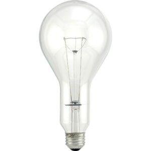 Sylvania 15740 300-Watt Incandescent, 5870 Lumens, E26 Medium Base, PS30 Shape Industrial Light Bulb, Clear Finish, 120V