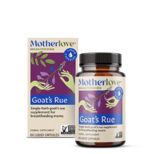 Motherlove Goat’s Rue (60 liquid caps) Lactation Supplement for Breast Tissue Development & Supporting Breast Milk Supply —Non-GMO, Organic Herbs, Vegan, Kosher, Soy-Free