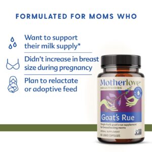 Motherlove Goat’s Rue (60 liquid caps) Lactation Supplement for Breast Tissue Development & Supporting Breast Milk Supply —Non-GMO, Organic Herbs, Vegan, Kosher, Soy-Free