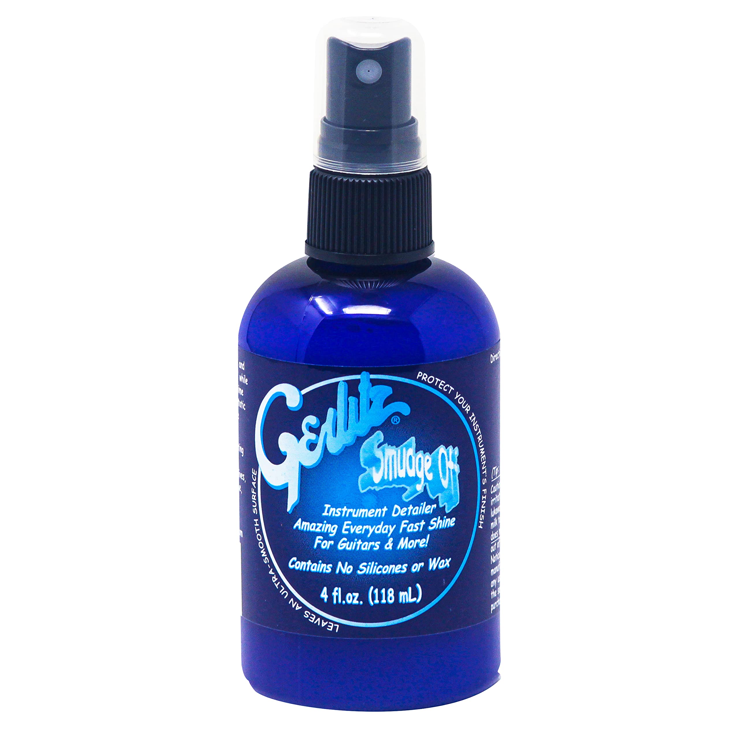 Gerlitz Smudge Off Guitar Polish - Premium Guitar Cleaner, Protector, and Instrument Detailer To Restore, Clean, and Preserve - For All Guitar Types and Woods - 4oz. Spray Bottle