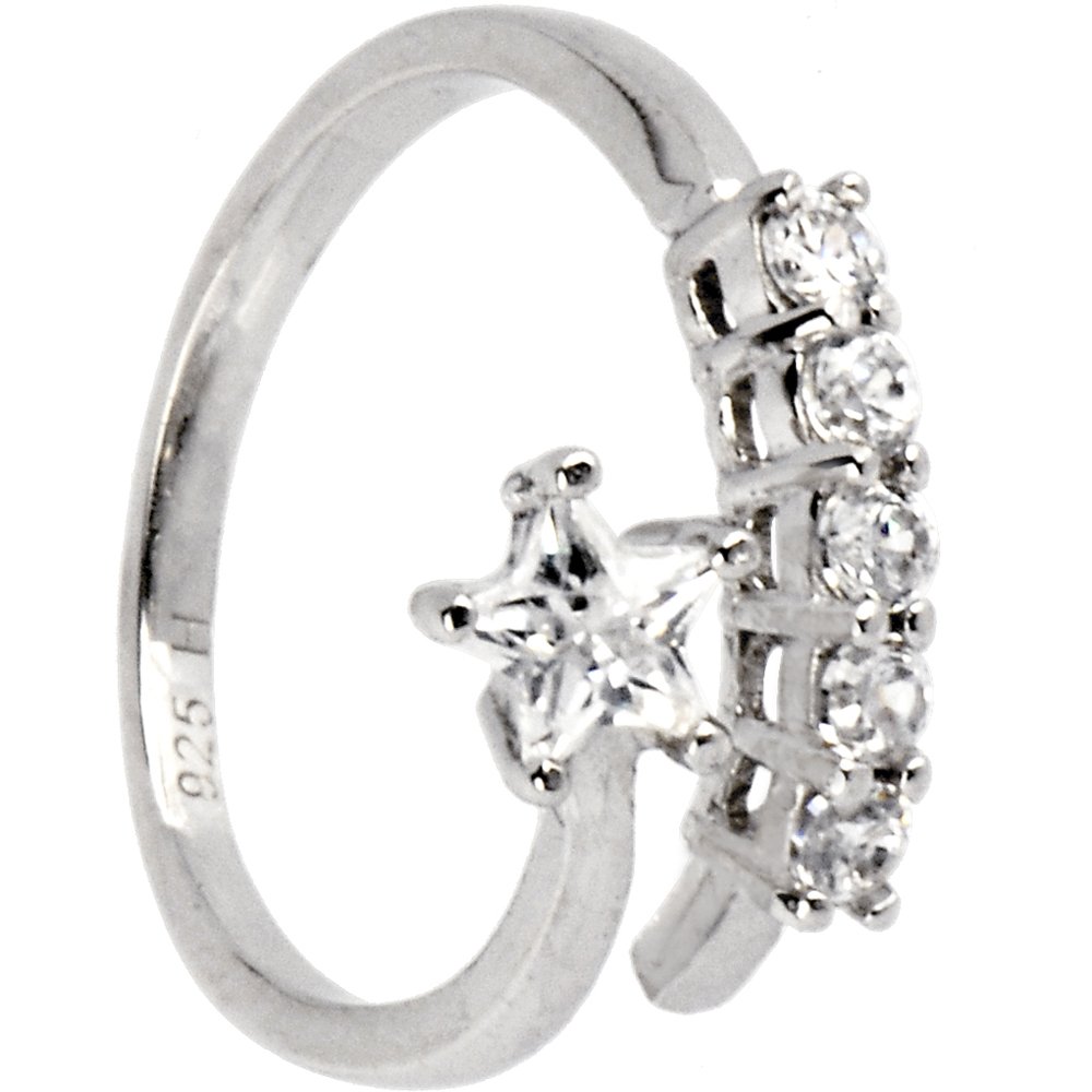 Body Candy 925 Sterling Silver Shining Cubic Zirconia Halo Toe Ring