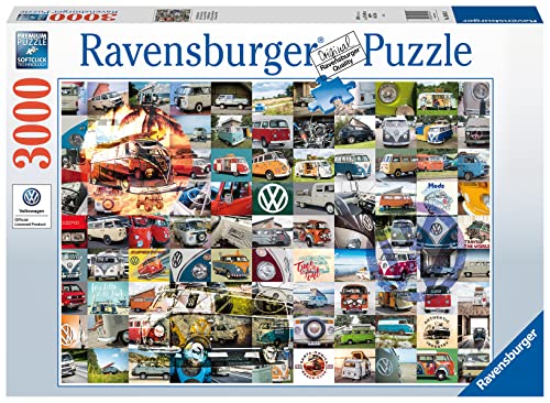 Ravensburger 99 VW Bulli Moments 3000 Piece Jigsaw Puzzle for Adults - 16018 - Handcrafted Tooling, Durable Blueboard, Every Piece Fits Together Perfectly