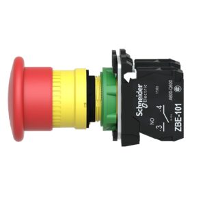 E-Stop Push Button, 22Mm, 1No/1Nc, Red