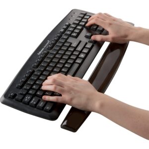 Fellowes Crystals™ Gel Keyboard Wrist Support Black - 0.63" x 2.31" x 18.56" Dimension - Black - Gel - Stain Resistant - 1 Pack