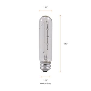 SYLVANIA T10 Incandescent 25-Watt Tubular Incandescent Bulb, Medium Base, 230 Lumens, 100 CRI, 2580K, Clear (18491)