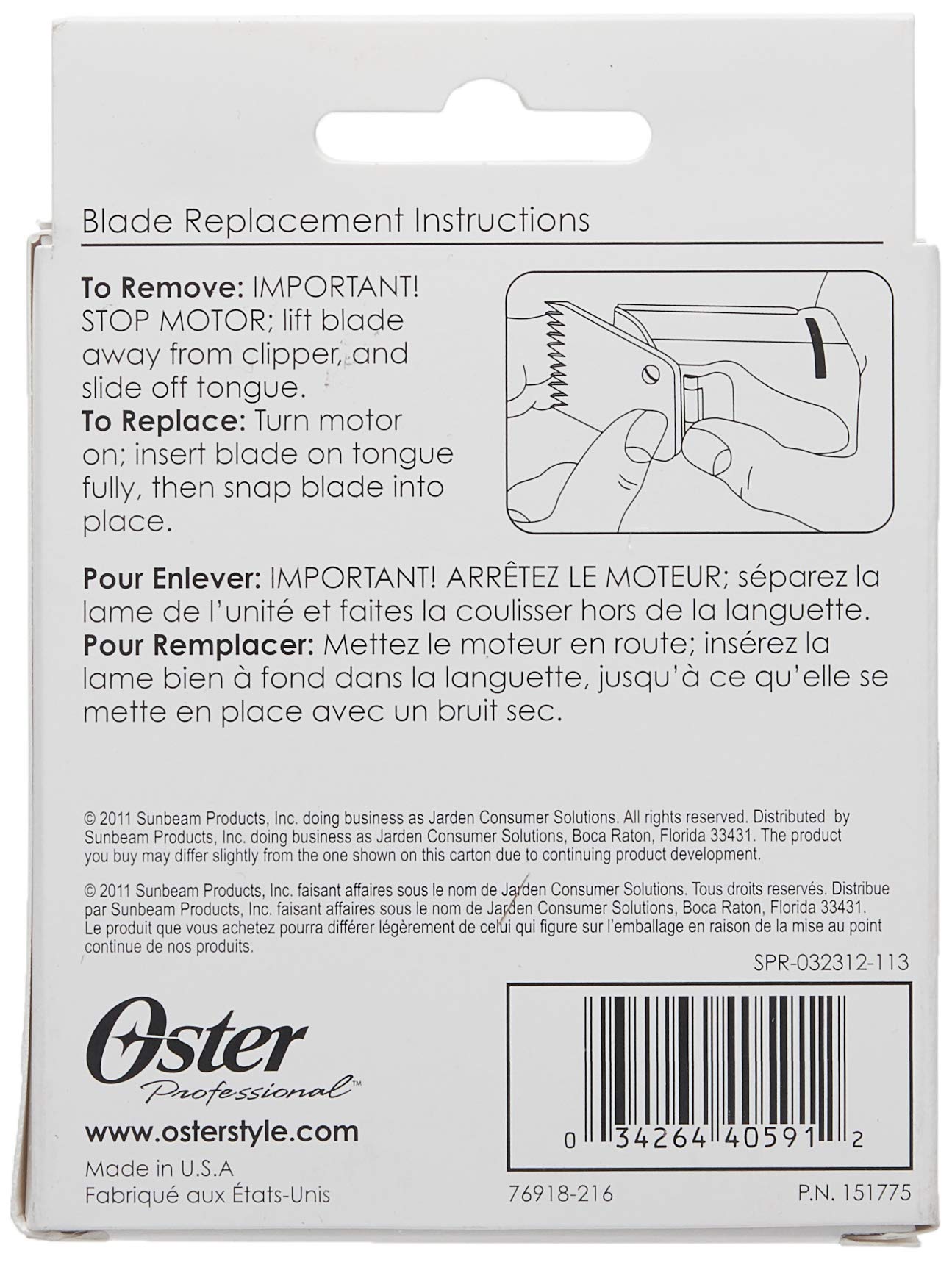 Oster Classic 76 Star-TeqPower-Teq Replacement Blade Flattop T Model No. 76918-216