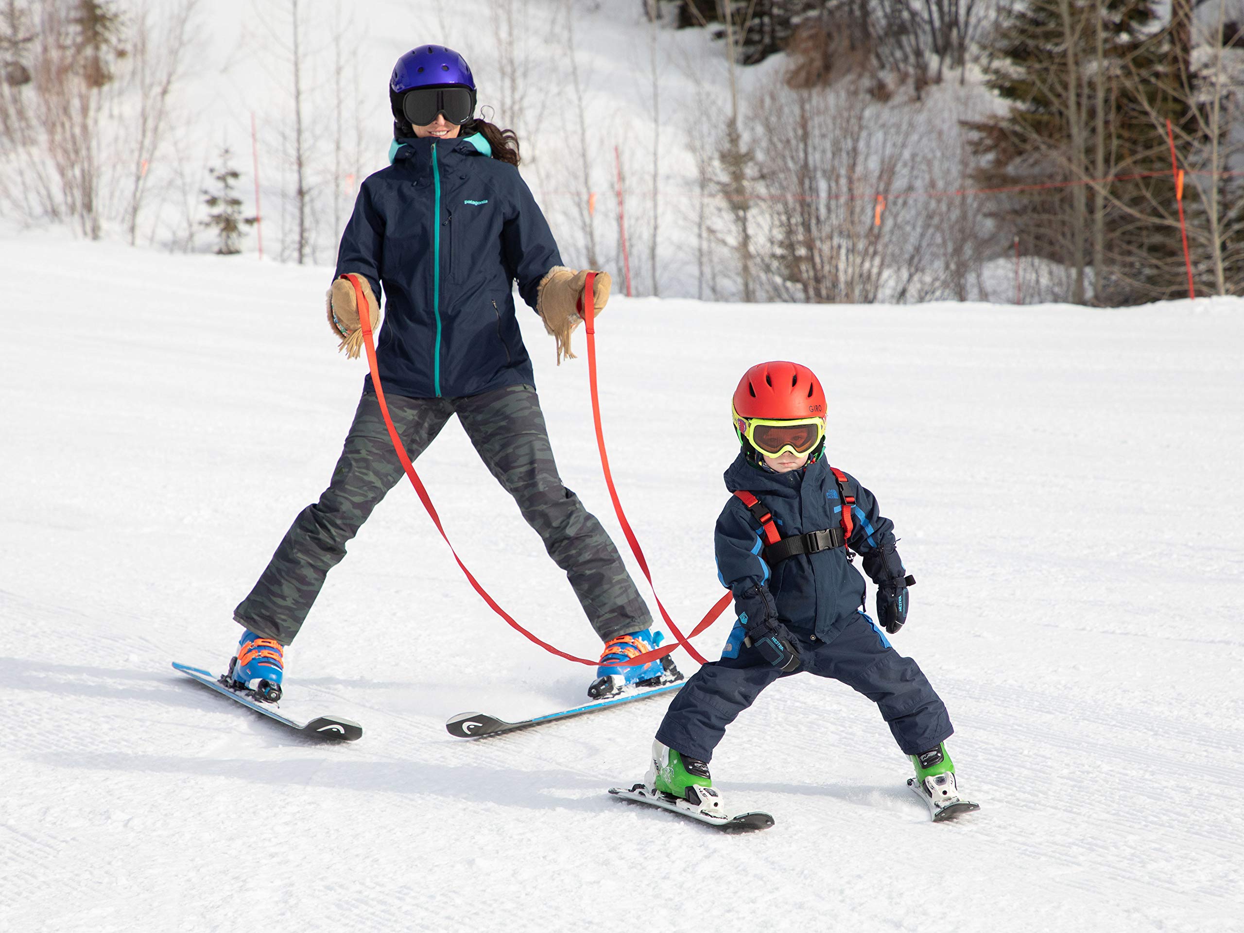 Lucky Bums Kids Ski Backpack Harness Trainer, Leash, Grip 'N Guide Handle, Red