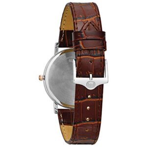 Bulova Men's Classic 3-Hand Calendar Date Quartz Leather Strap Watch, Buckle, 37mm