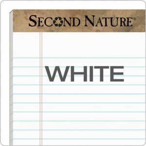 TOPS 74830 Second Nature Recycled Pads, Lgl/Margin Rule, 5 x 8, White, 50 Sheets (Pack of 12)