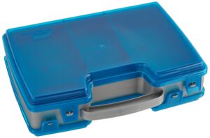 plano large 2 sided tackle box, metallic gray & blue, medium