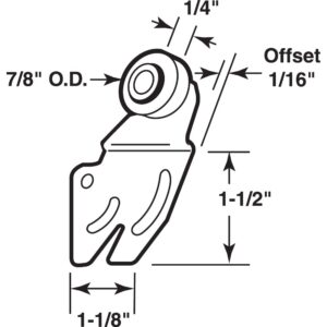 Prime-Line N 6840 7/8 in. Nylon, Flat Closet Door Roller, for Sliding Doors (2 Pack)