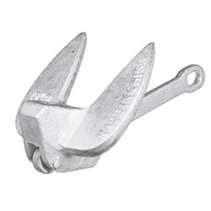 Attwood 9934-1 Cast Iron Navy Anchor - 15 Pound - Aluminum Plated Silver Finish