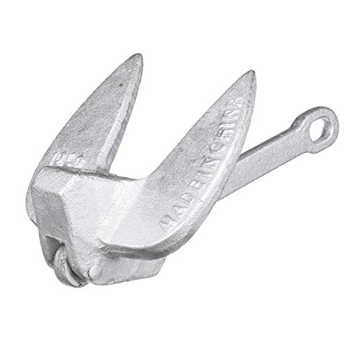 Attwood 9934-1 Cast Iron Navy Anchor - 15 Pound - Aluminum Plated Silver Finish