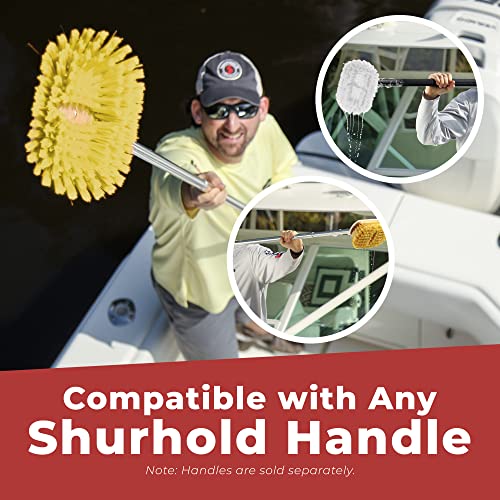 Shurhold 960 6 Inch Soft Bristle Brush, Deck Brush with Soft Yellow Polystyrene Bristles