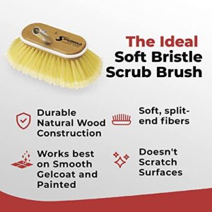 Shurhold 960 6 Inch Soft Bristle Brush, Deck Brush with Soft Yellow Polystyrene Bristles