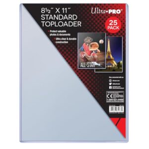 ultra pro clear toploader 8-1/2-inches x 11-inches (25-count)