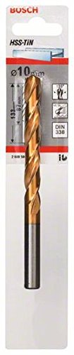 Bosch 2608596751 DIN338 Metal HSS-Tin Drill Bit, 10.0mm x 87mm x 133mm