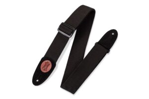 levy's leathers mssc8-blk signature series cotton guitar strap, black