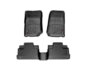 weathertech custom fit floorliners for jeep wrangler unlimited 4-door - 1st & 2nd row (44105-1-2), black